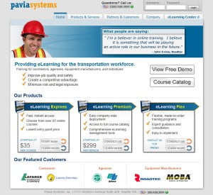 Pavia Systems Home Page Before Redesign