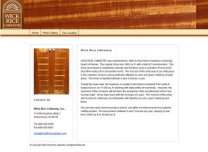 Wick Rice Cabinetry Web Design by SimcoMedia