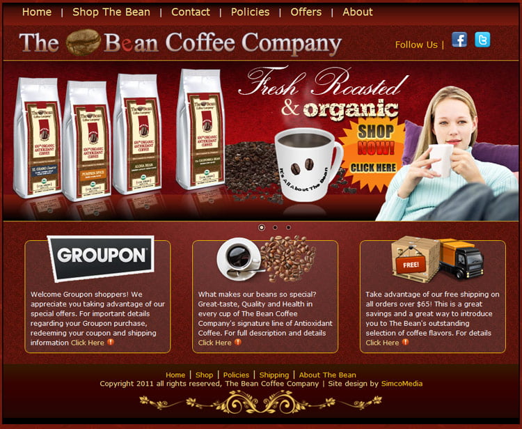 The Bean Coffee Company Redesign