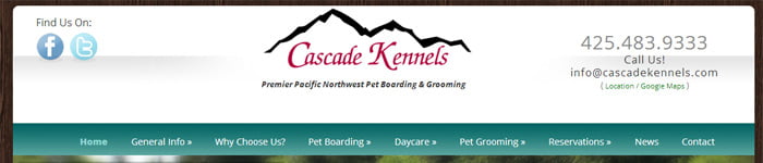 Cascade Kennels website design by Brian Sniff at SimcoMedia