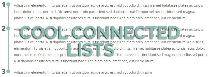 Cool List Connected Bullets For Divi